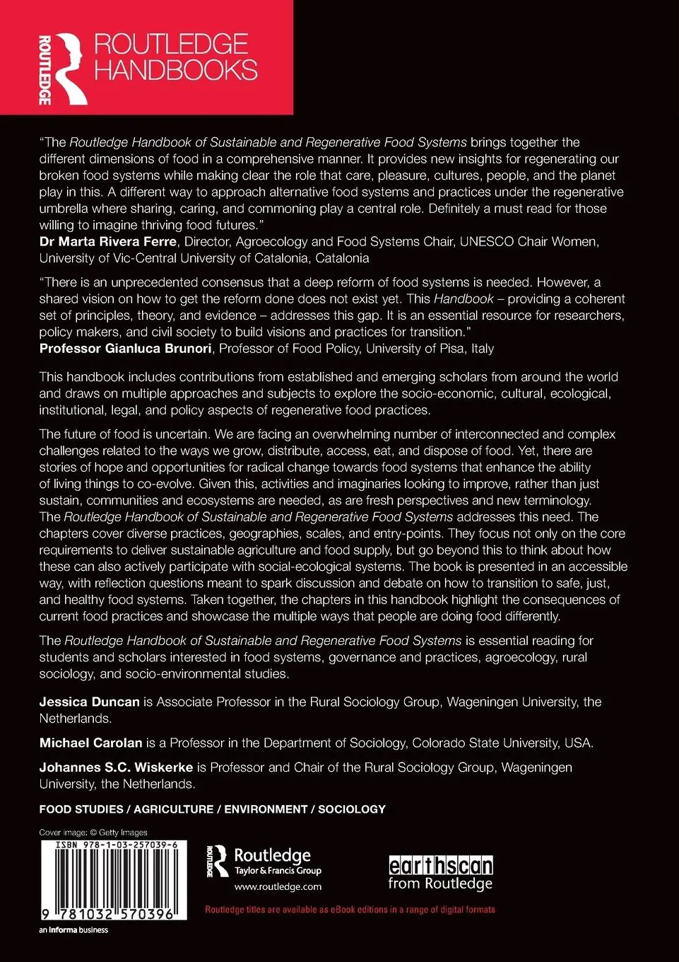 Rückseite: 9781032570396 | Routledge Handbook of Sustainable and Regenerative Food Systems | Buch
