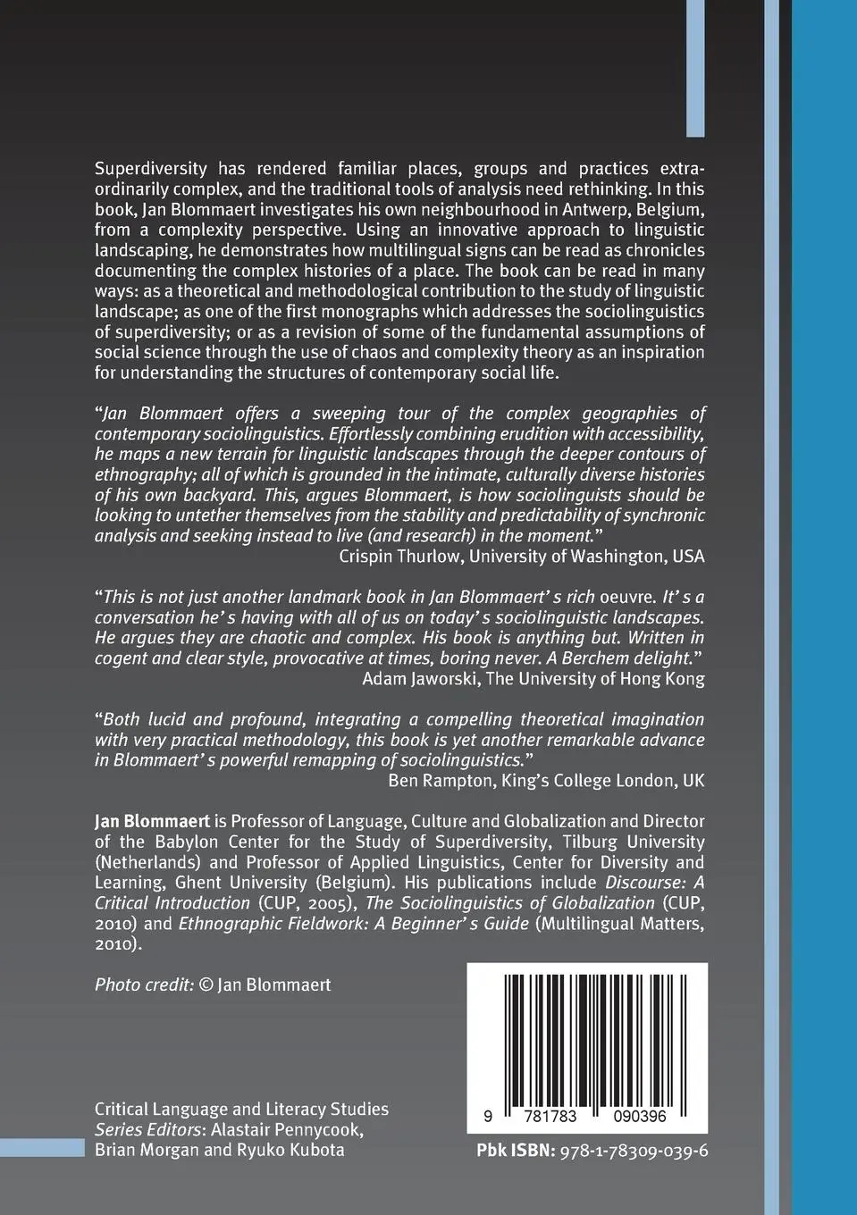 Rückseite: 9781783090396 | Ethnography, Superdiversity and Linguistic Landscapes | Jan Blommaert
