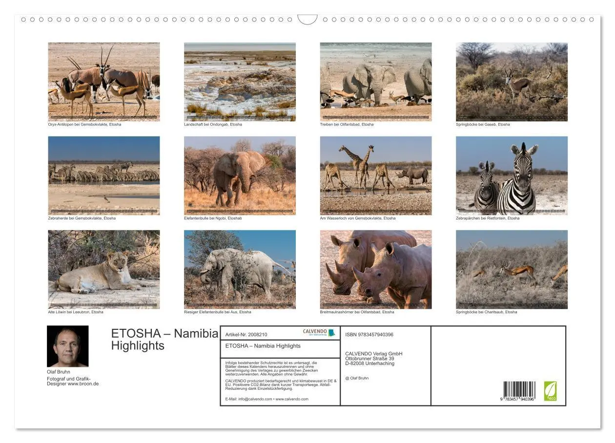 Bild: 9783457940396 | ETOSHA - Namibia Highlights (Wandkalender 2026 DIN A2 quer),...