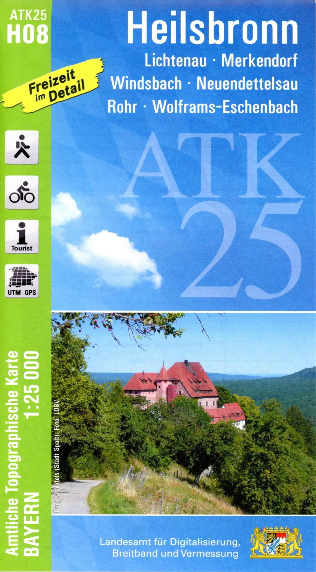 Cover: 9783987760396 | ATK25-H08 Heilsbronn (Amtliche Topographische Karte 1:25000) | Deutsch