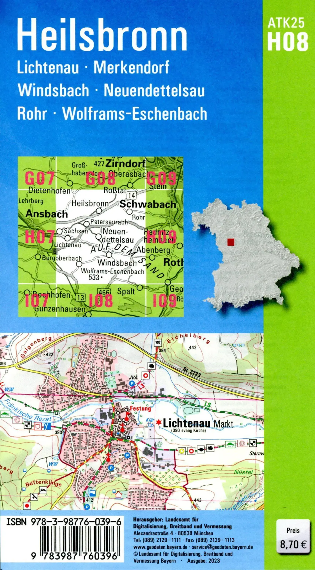 Bild: 9783987760396 | ATK25-H08 Heilsbronn (Amtliche Topographische Karte 1:25000) | Deutsch