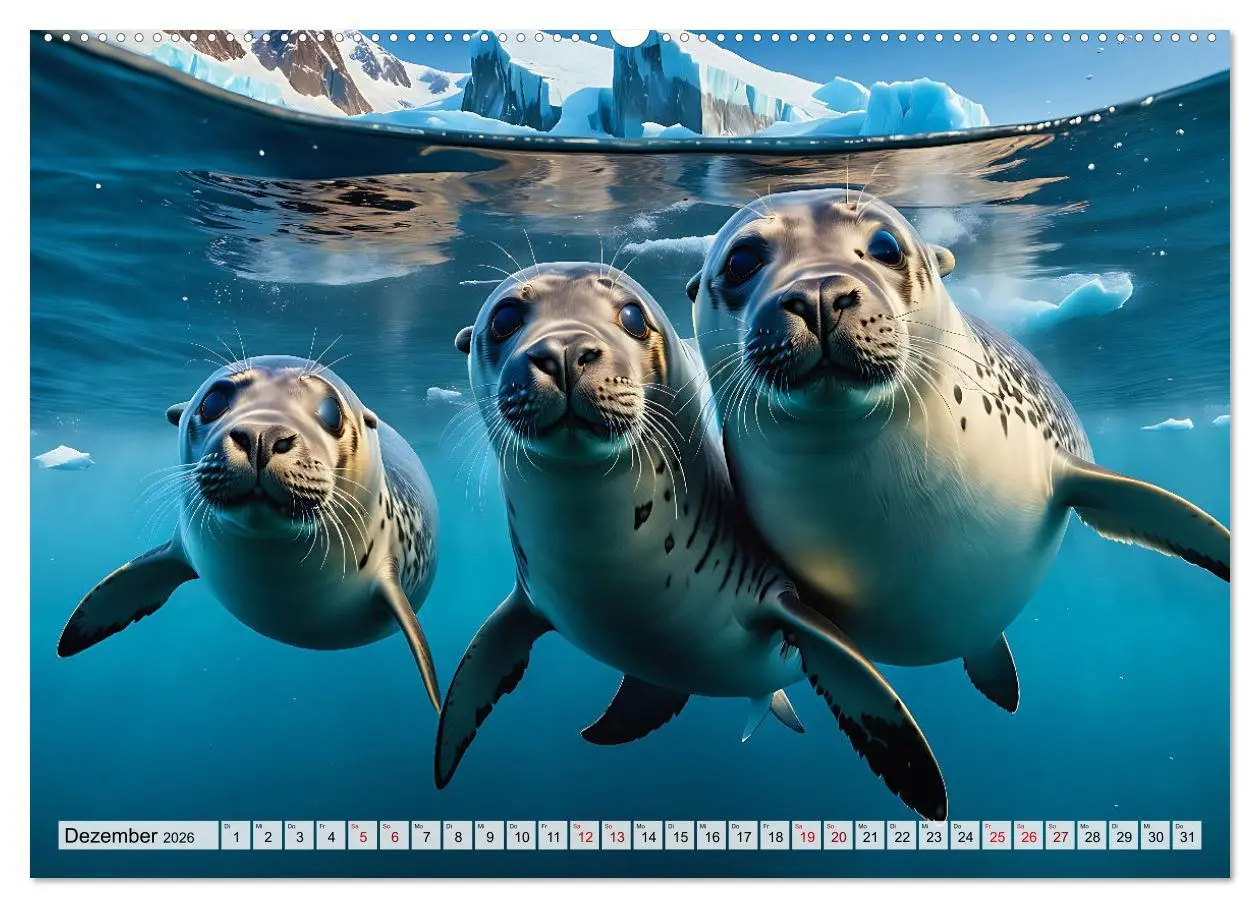 Bild: 9783457480496 | Freche Seehunde (Wandkalender 2026 DIN A2 quer), CALVENDO...