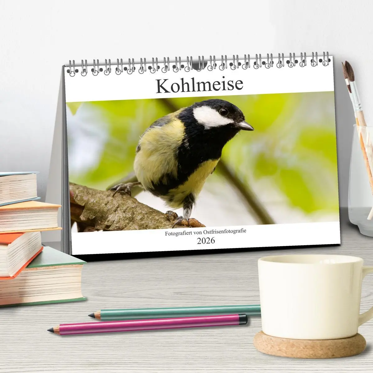 Bild: 9783457620496 | Kohlmeise - Fotografiert von Ostfriesenfotografie (Tischkalender...