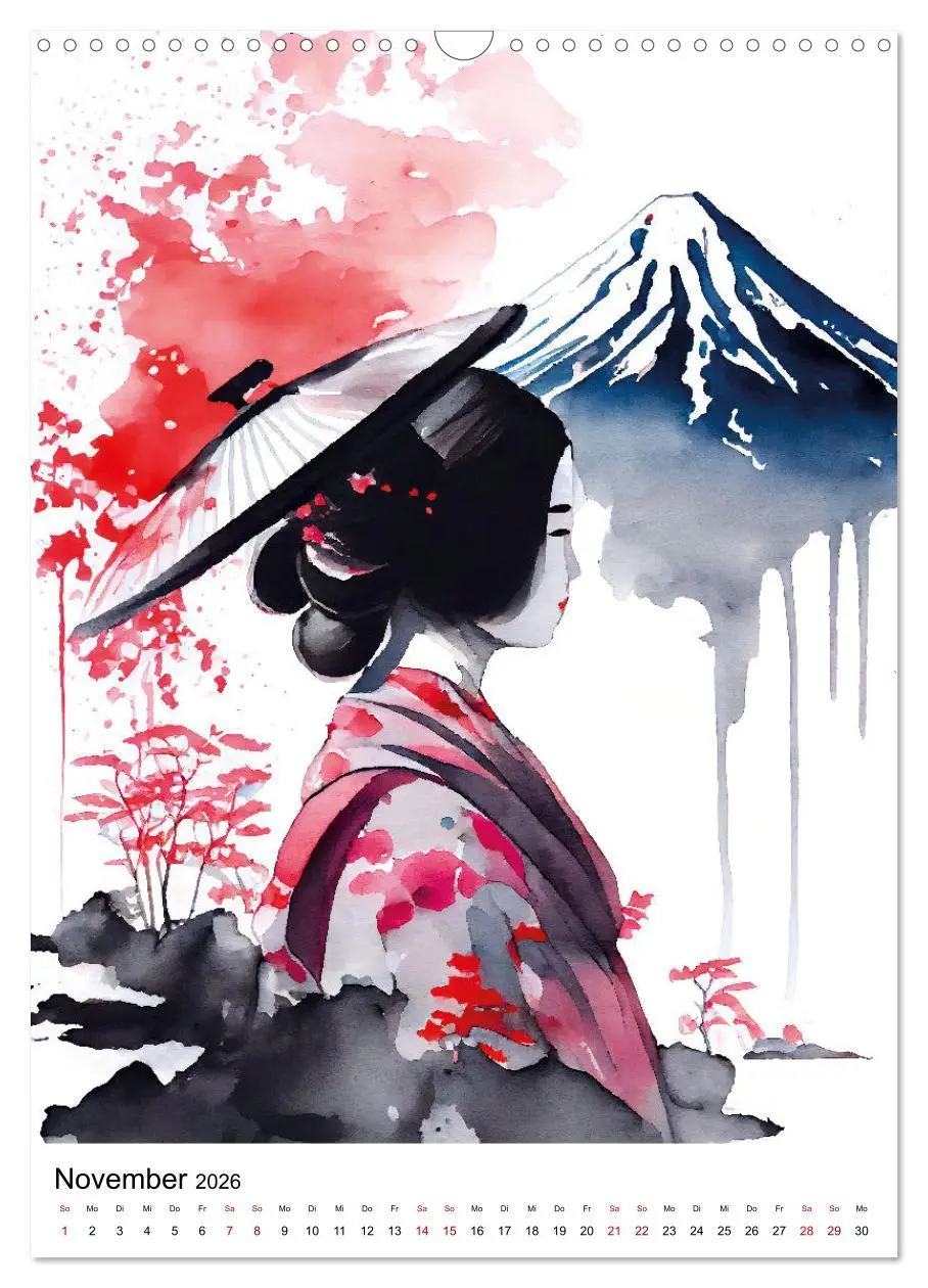 Bild: 9783516330496 | Geisha Aquarelle - Japanische Kulturdamen, Landschaft und Sakura...