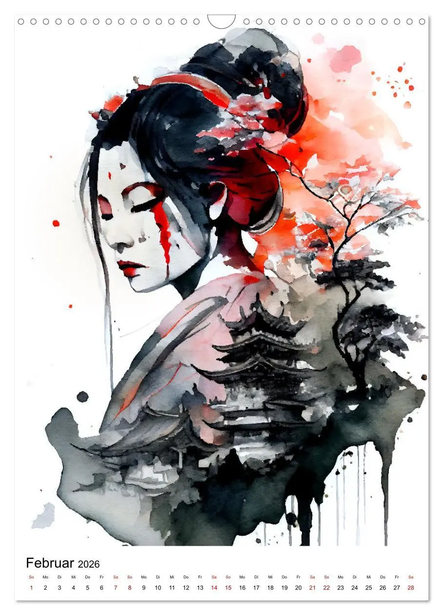 Bild: 9783516330496 | Geisha Aquarelle - Japanische Kulturdamen, Landschaft und Sakura...