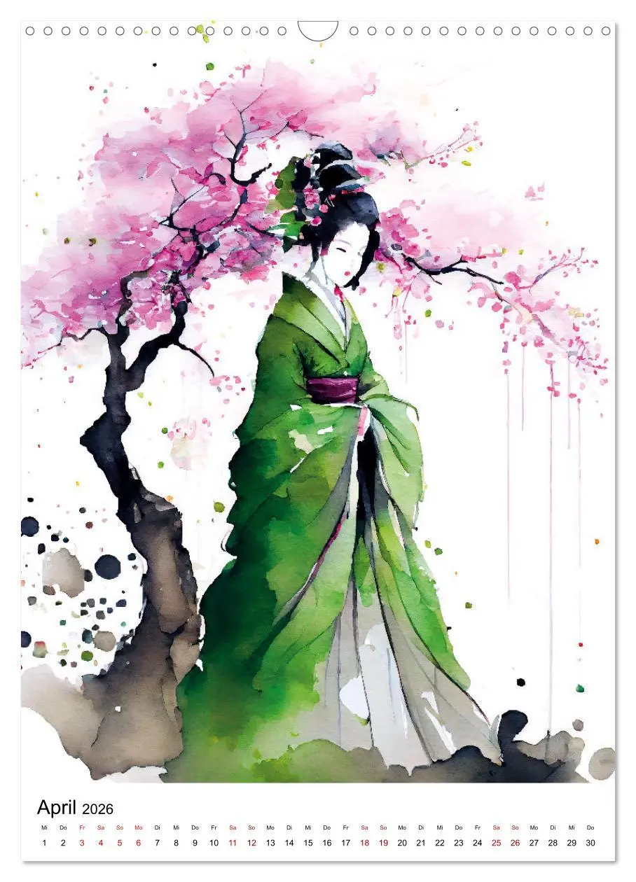 Bild: 9783516330496 | Geisha Aquarelle - Japanische Kulturdamen, Landschaft und Sakura...