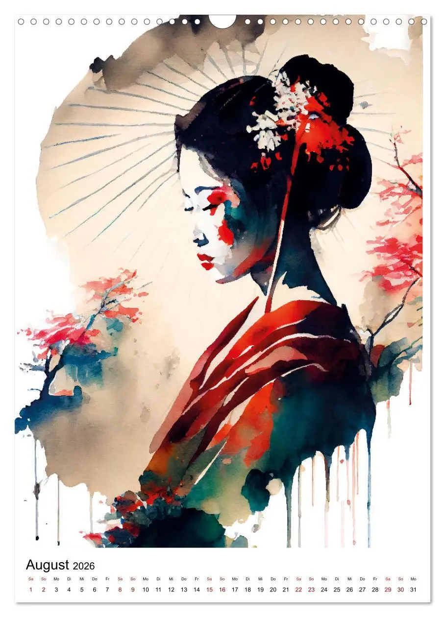 Bild: 9783516330496 | Geisha Aquarelle - Japanische Kulturdamen, Landschaft und Sakura...