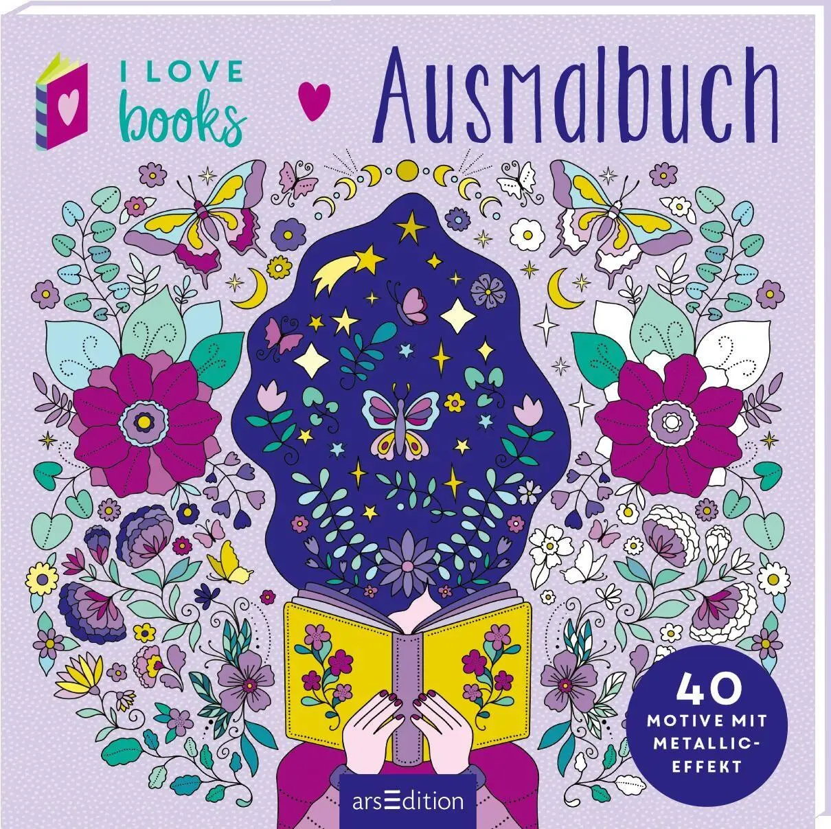 Cover: 9783845870496 | I Love Books - Ausmalbuch | 40 Motive mit Metallic-Effekt | Enders