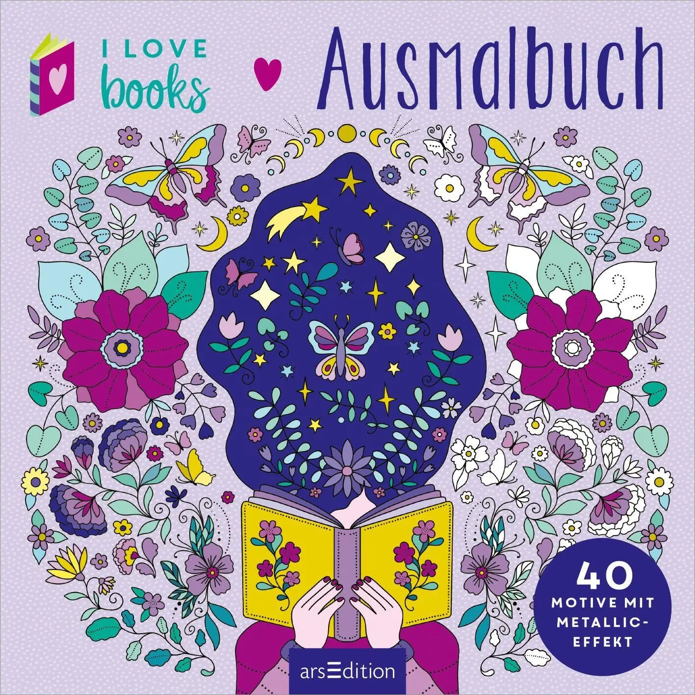 Bild: 9783845870496 | I Love Books - Ausmalbuch | 40 Motive mit Metallic-Effekt | Enders