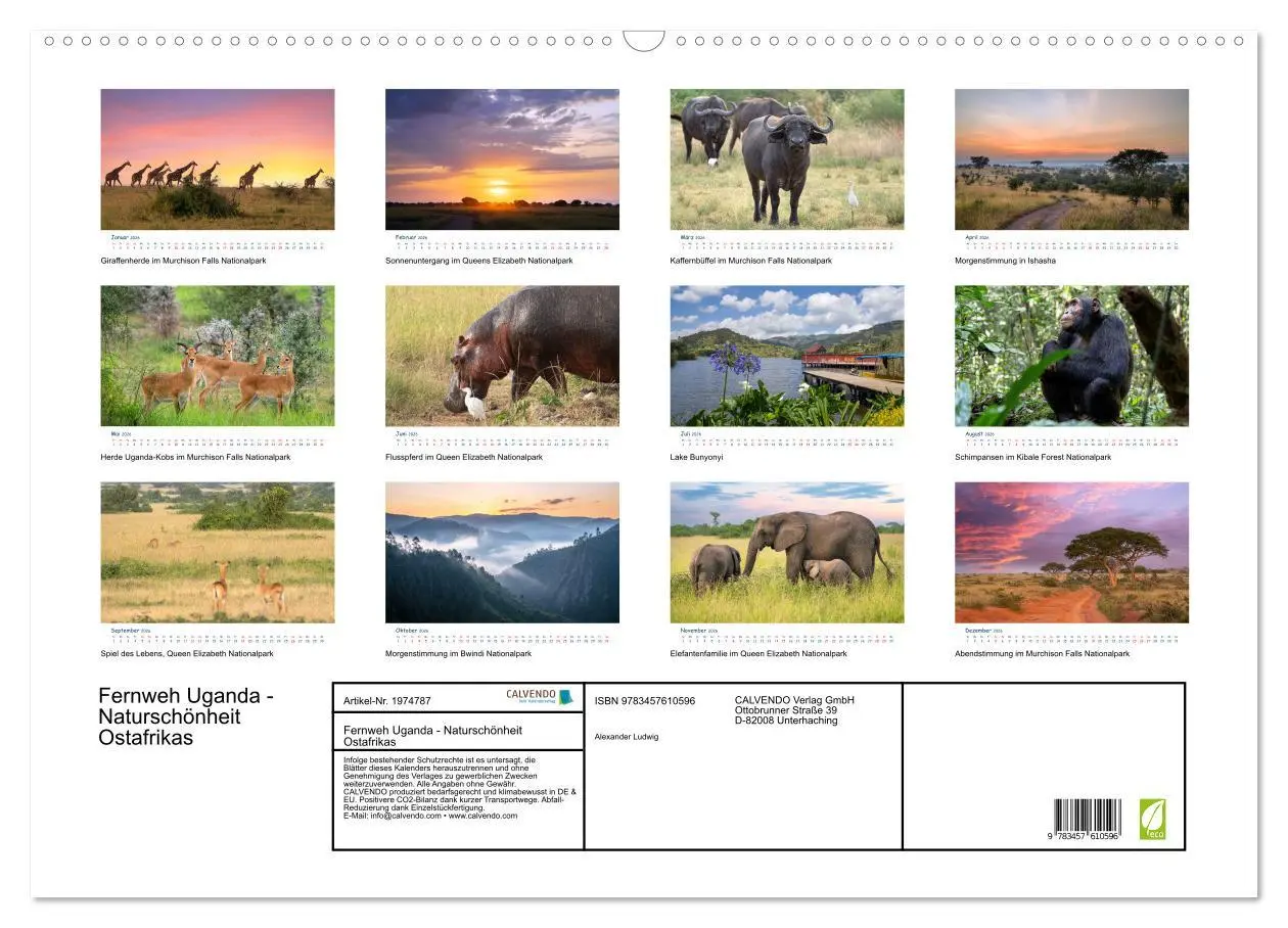 Bild: 9783457610596 | Fernweh Uganda - Naturschönheit Ostafrikas (Wandkalender 2026 DIN...