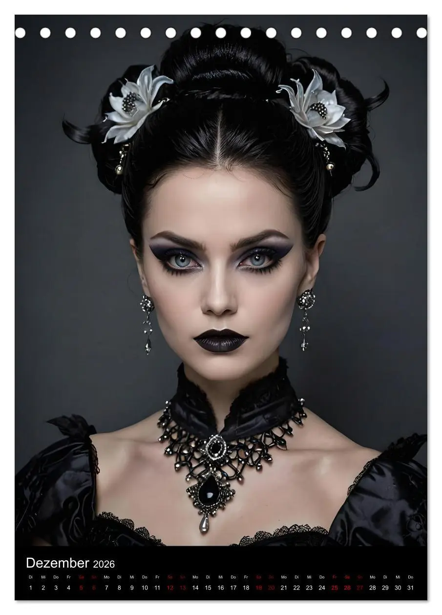 Bild: 9783516250596 | Gothic beauties - Schönheiten der Nacht (Tischkalender 2026 DIN A5...