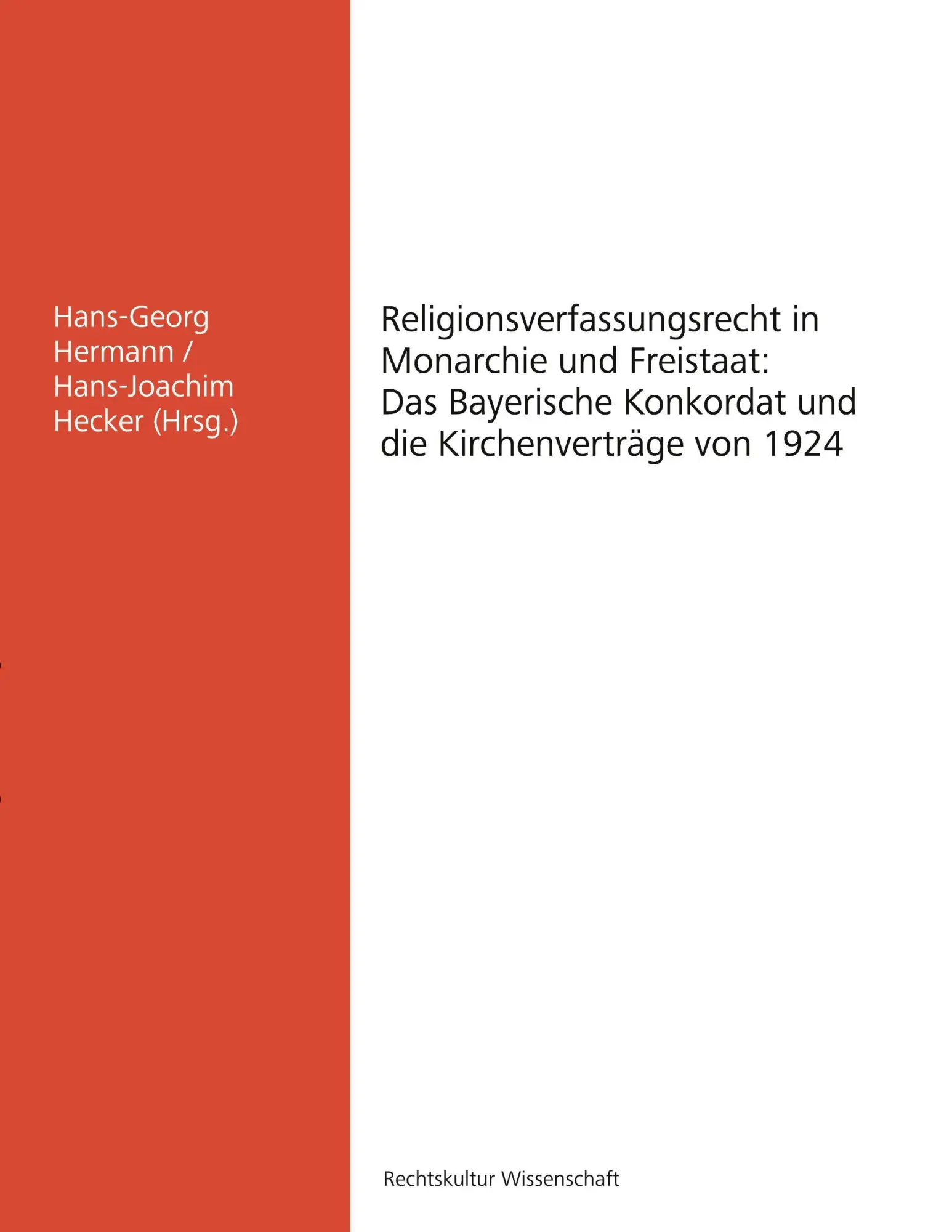 Cover: 9783963740596 | Religionsverfassungsrecht in Monarchie und Freistaat: | Taschenbuch