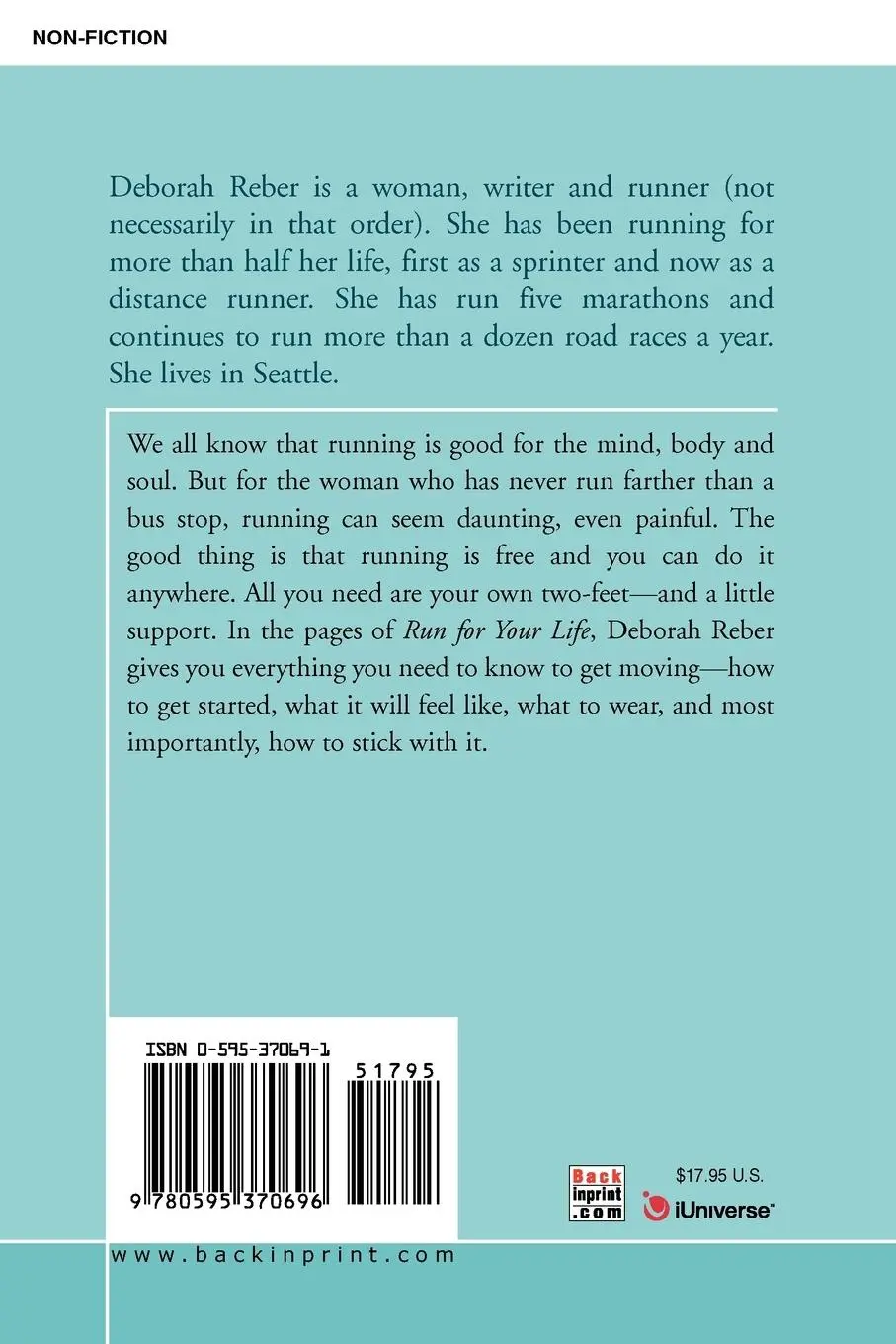Rückseite: 9780595370696 | Run for Your Life | A Book for Beginning Women Runners | Reber | Buch