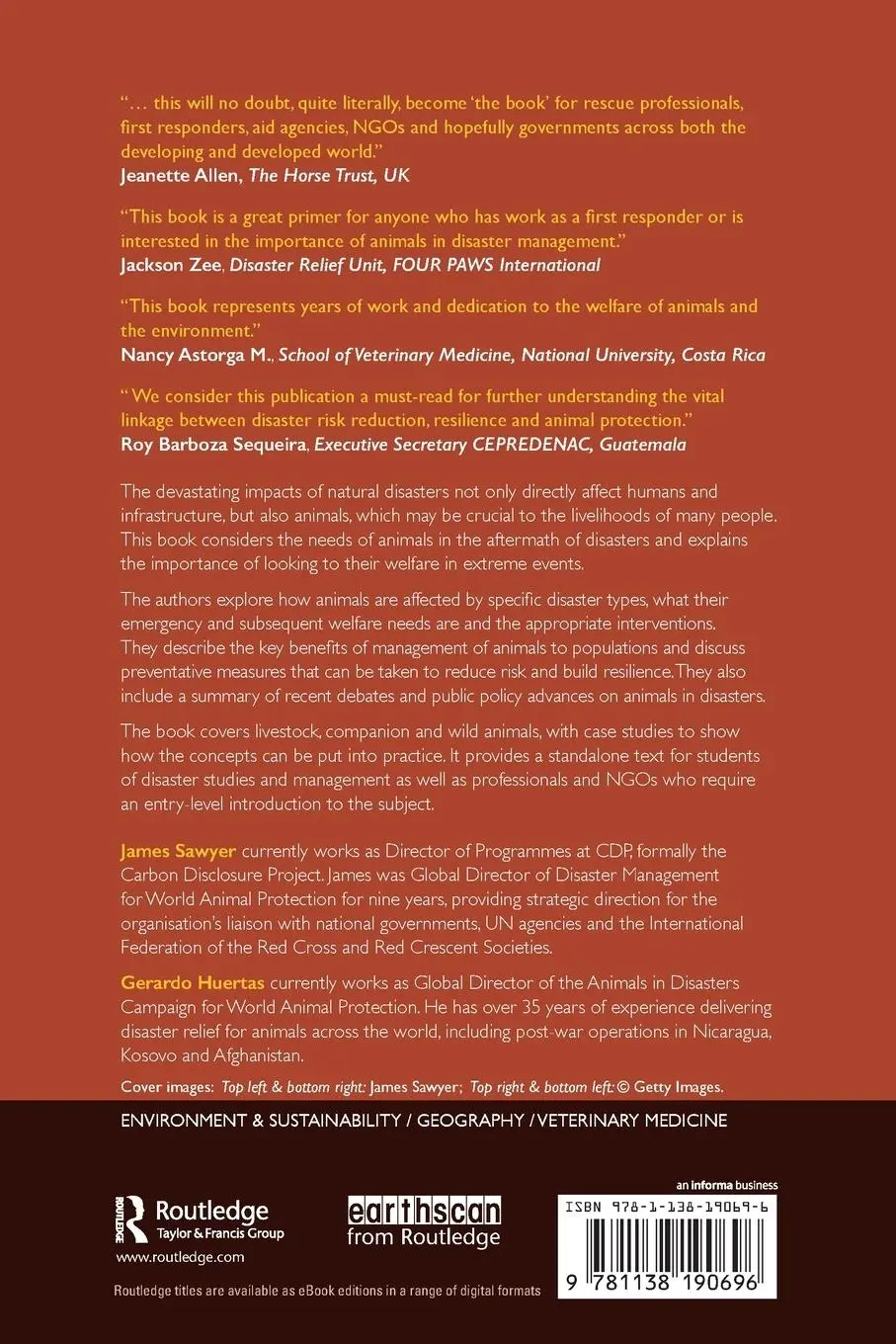 Rückseite: 9781138190696 | Animal Management and Welfare in Natural Disasters | Sawyer (u. a.)