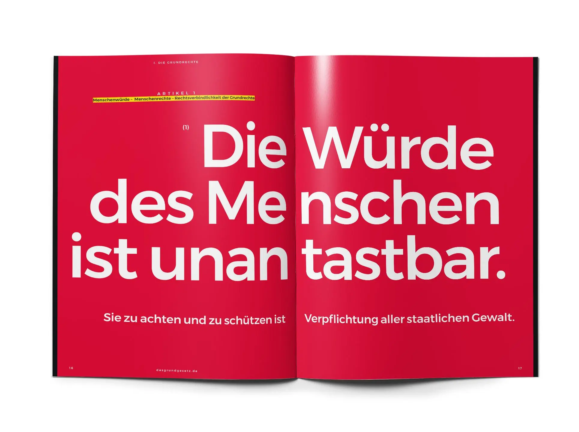 Bild: 9783982230696 | Das Grundgesetz als Magazin | Die Würde des Menschen ist unantastbar