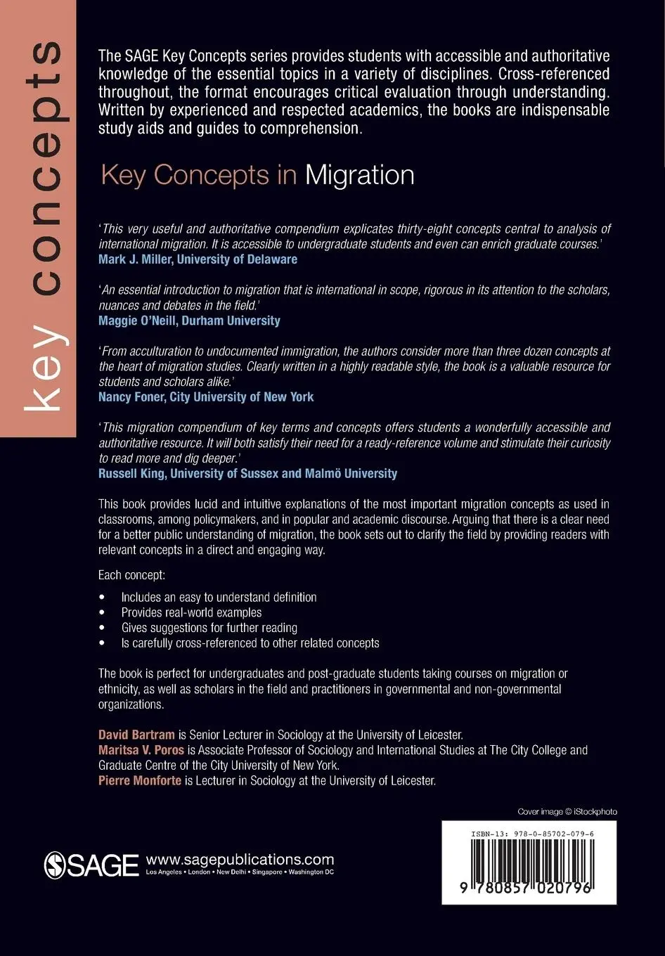 Rückseite: 9780857020796 | Key Concepts in Migration | David Bartram (u. a.) | Taschenbuch | 2014