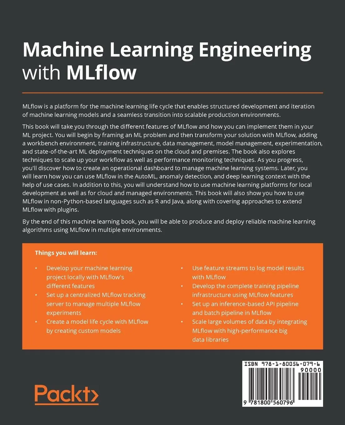 Rückseite: 9781800560796 | Machine Learning Engineering with MLflow | Natu Lauchande | Buch