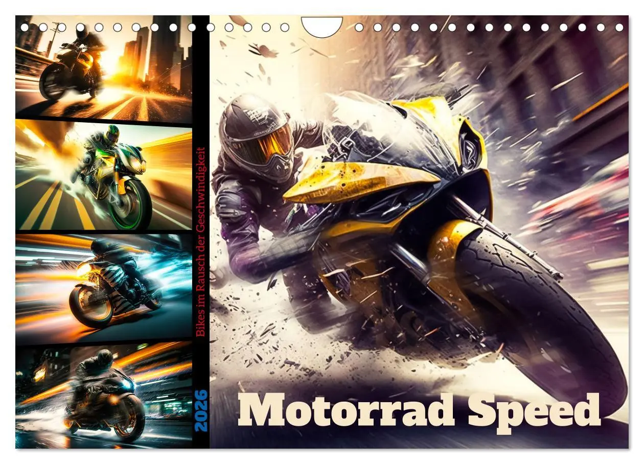 Cover: 9783457380796 | Motorrad Speed (Wandkalender 2026 DIN A4 quer), CALVENDO...