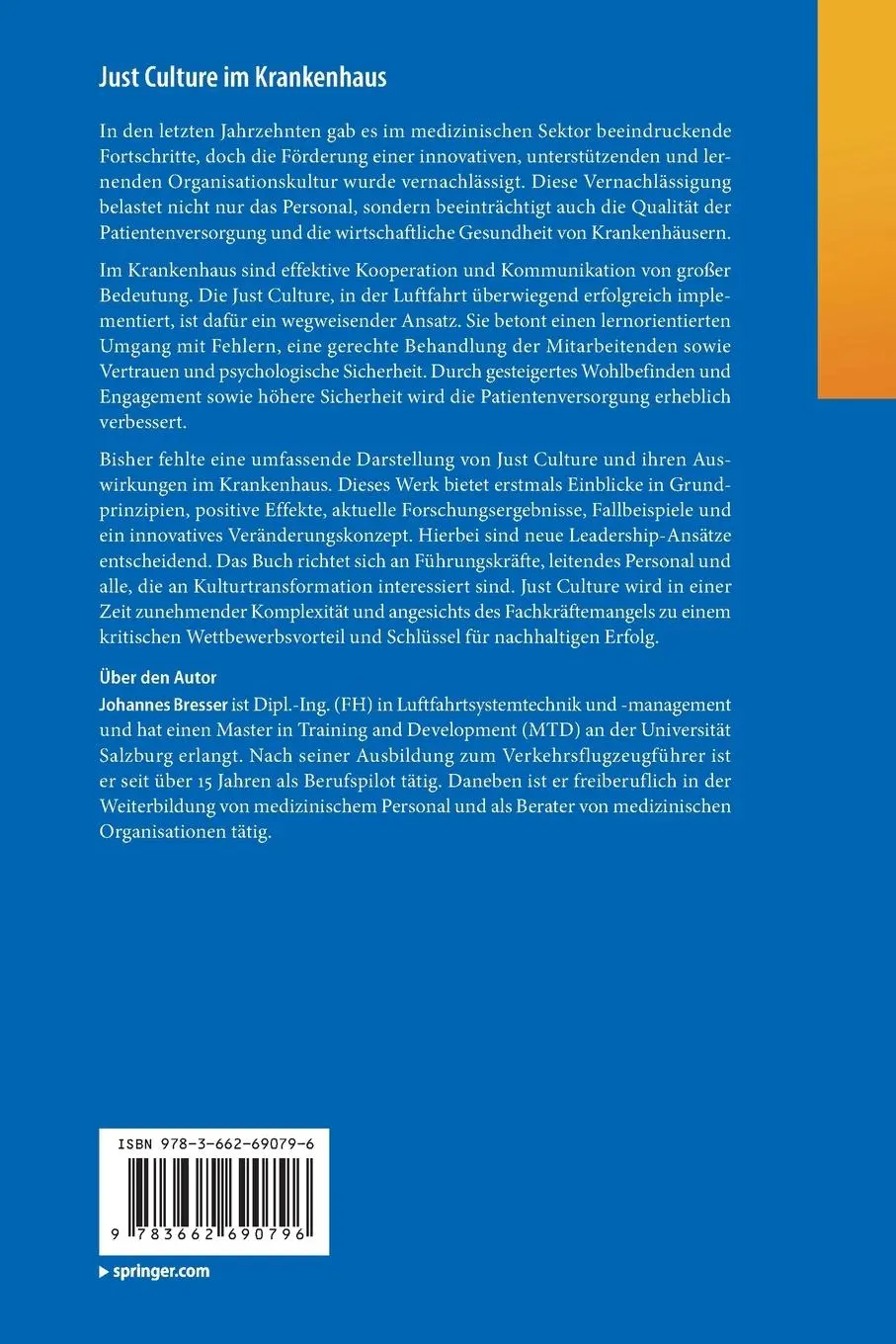 Rückseite: 9783662690796 | Just Culture im Krankenhaus | Johannes Bresser | Taschenbuch | xxii