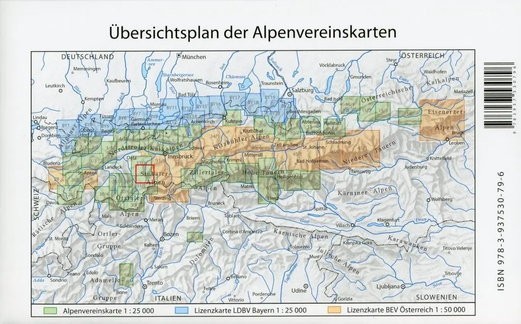 Bild: 9783937530796 | DAV Alpenvereinskarte 31/4 Stubaier Alpen, Mitte 1: 25 000 | Deutsch