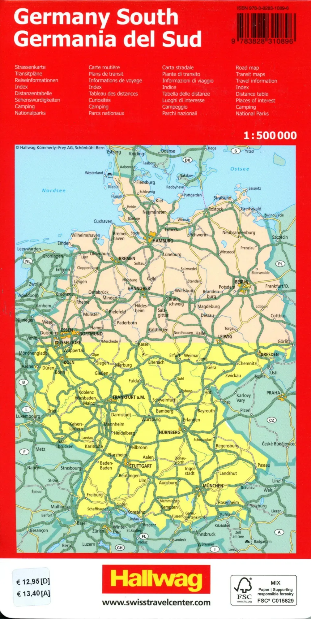 Bild: 9783828310896 | Hallwag Strassenkarte Deutschland Süd 1:500.000 | AG | (Land-)Karte