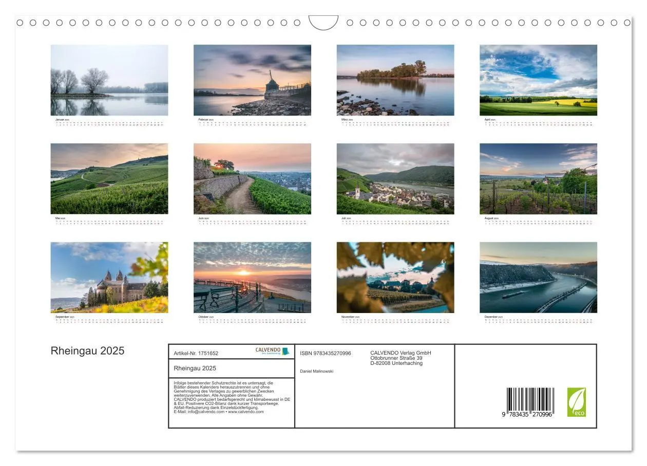 Bild: 9783435270996 | Rheingau 2025 (Wandkalender 2025 DIN A3 quer), CALVENDO Monatskalender