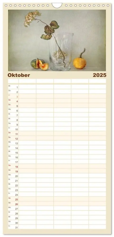 Bild: 9783457120996 | Familienplaner 2025 - Vintage Flowers mit 5 Spalten (Wandkalender,...