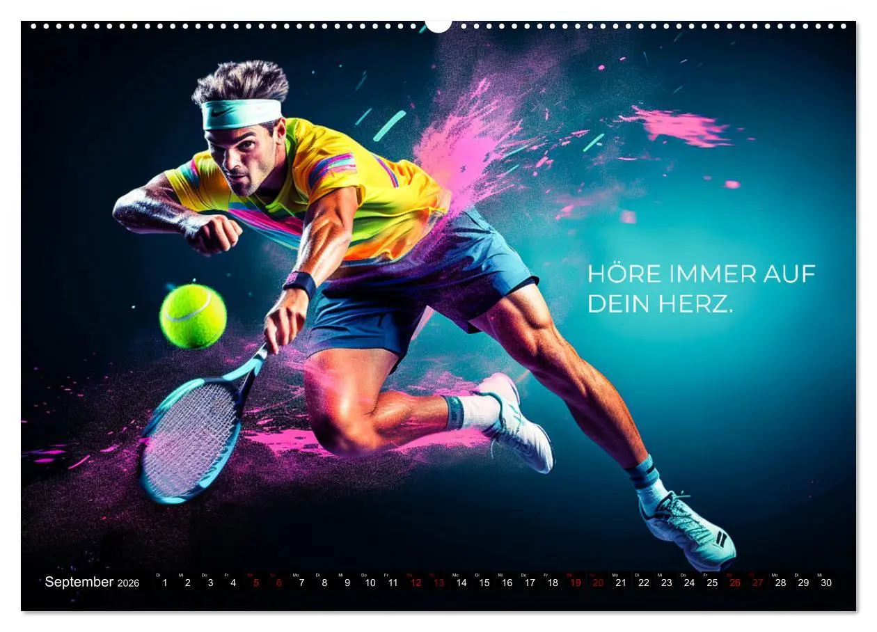 Bild: 9783457500996 | Tennis und Motivation (Wandkalender 2026 DIN A2 quer), CALVENDO...