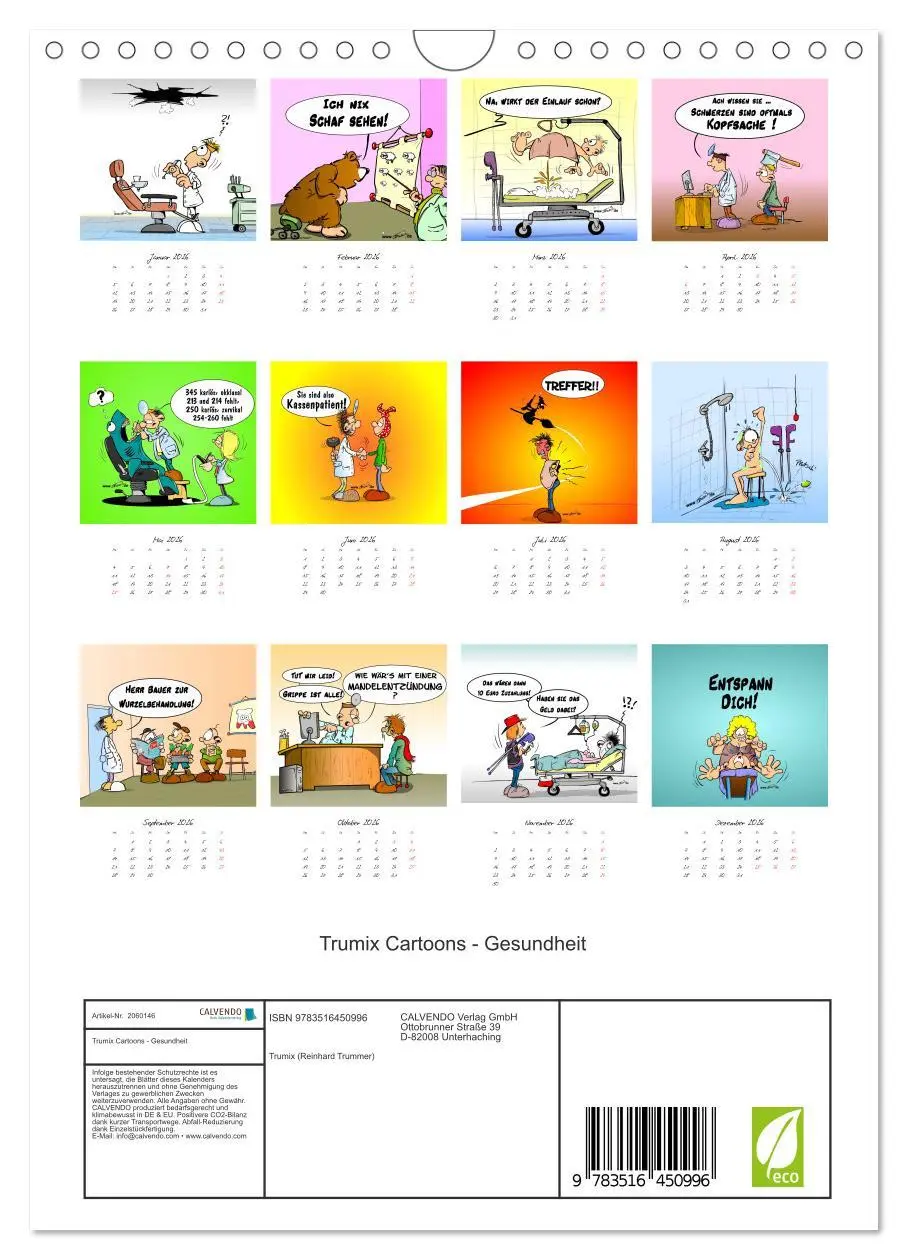 Bild: 9783516450996 | Trumix Cartoons - Gesundheit (Wandkalender 2026 DIN A4 hoch),...
