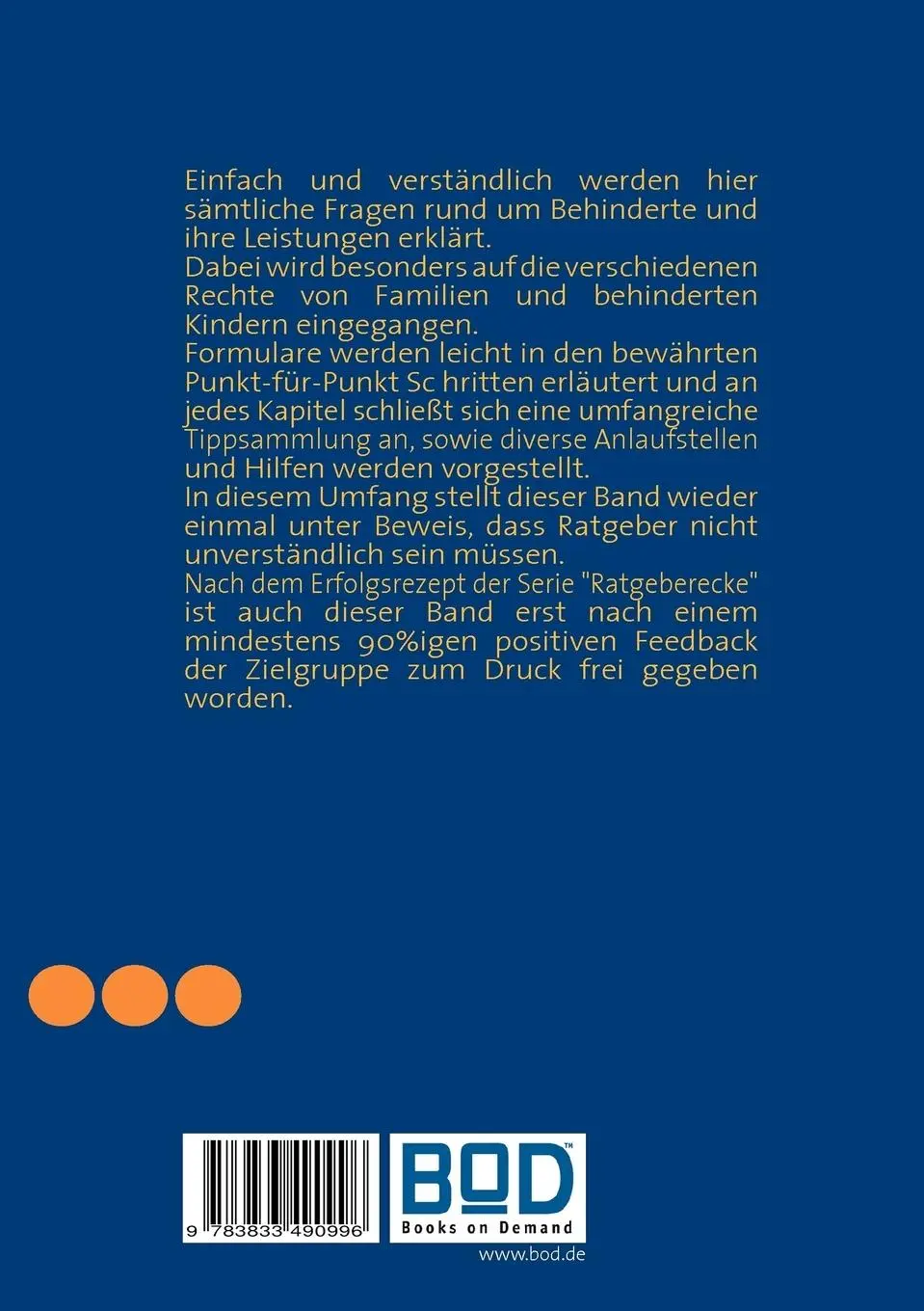 Rückseite: 9783833490996 | Sozialhilfe, Schwerbehindertenrecht &amp; Pflegeleistungen | Taschenbuch