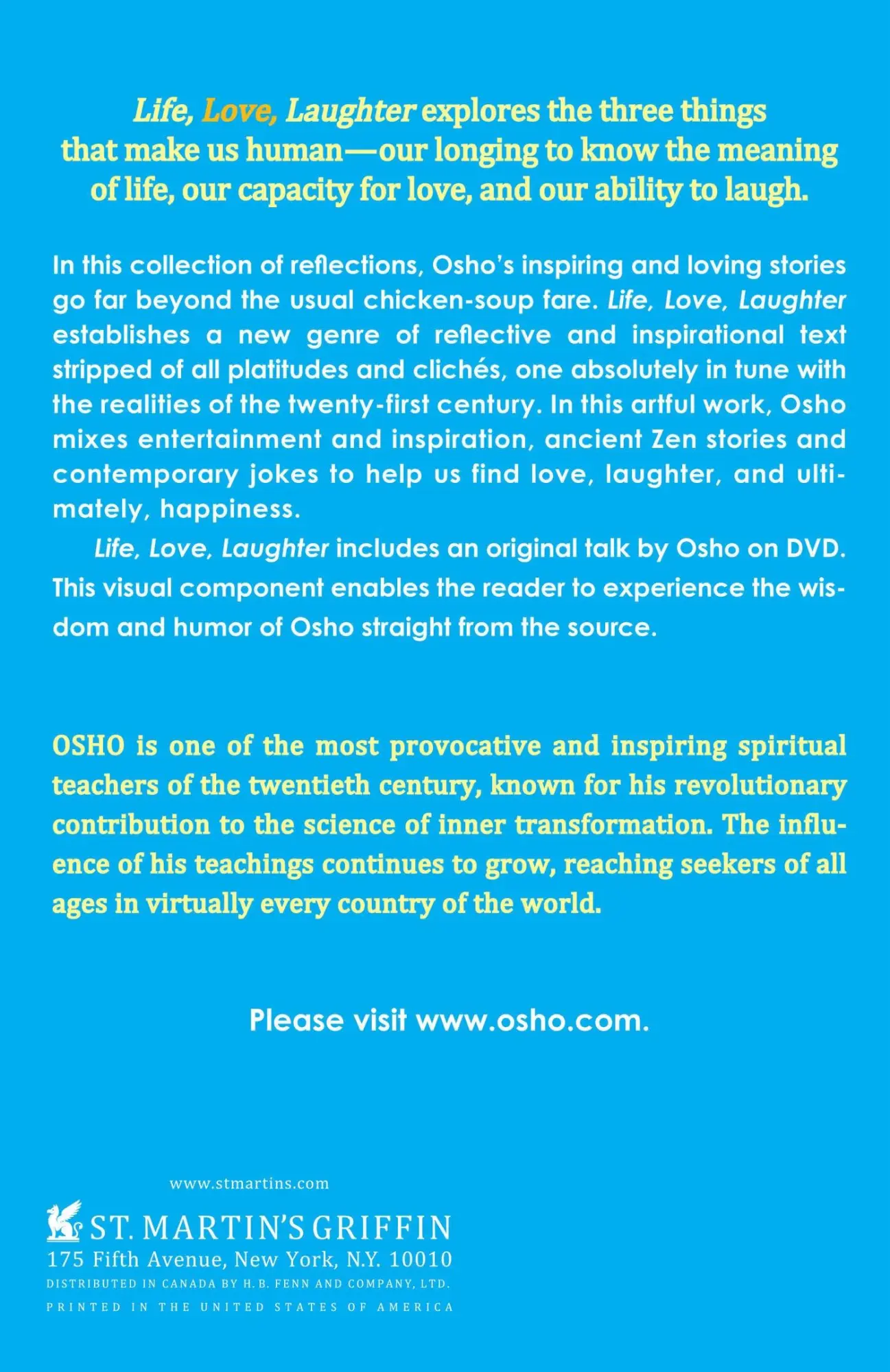 Rückseite: 9780312531096 | Life, Love, Laughter | Osho | Taschenbuch | Kartoniert / Broschiert