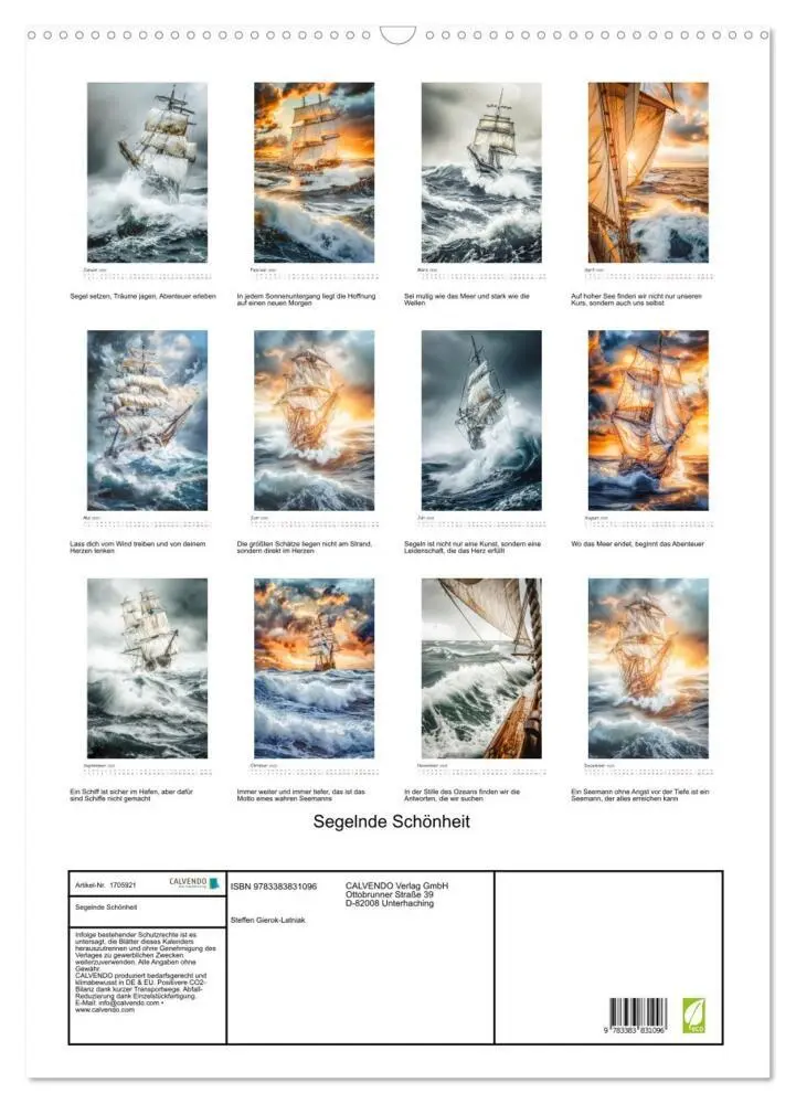 Bild: 9783383831096 | Segelnde Schönheit (Wandkalender 2025 DIN A2 hoch), CALVENDO...