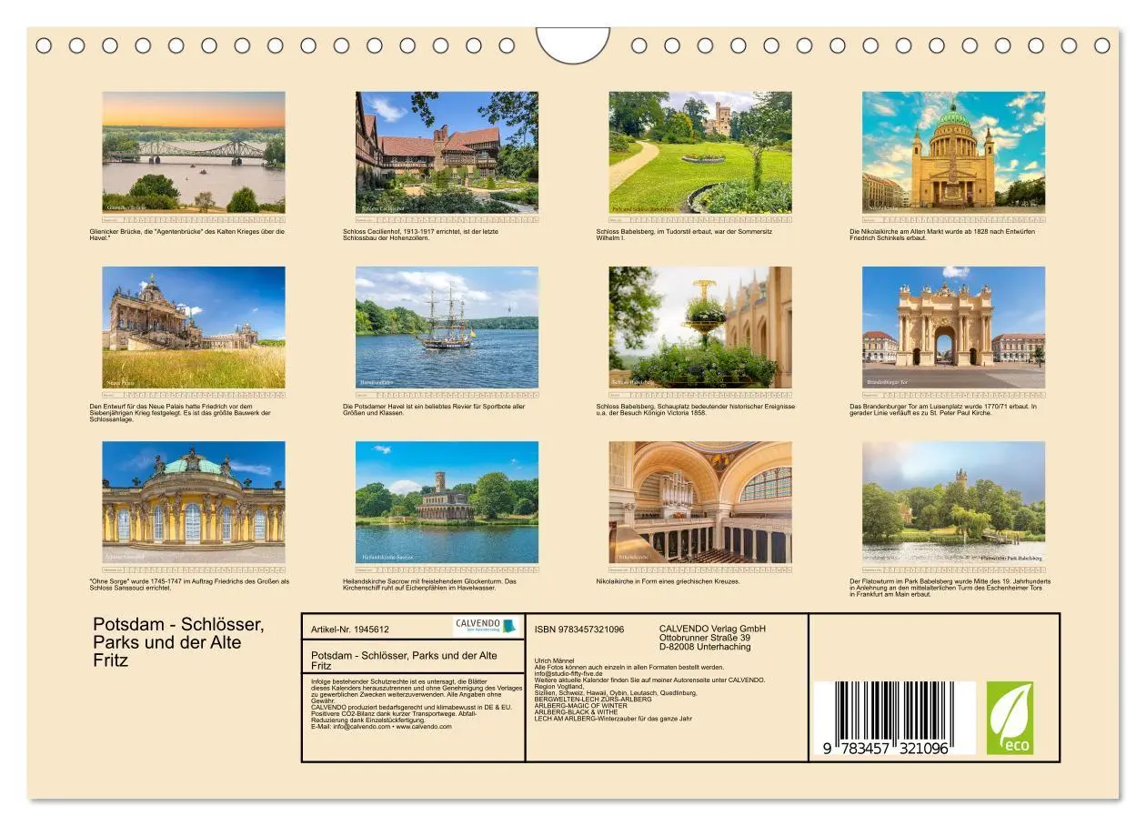 Bild: 9783457321096 | Potsdam - Schlösser, Parks und der Alte Fritz (Wandkalender 2026...