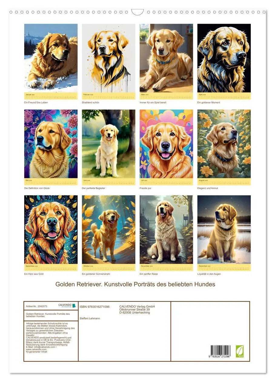 Bild: 9783516271096 | Golden Retriever. Kunstvolle Porträts des beliebten Hundes...