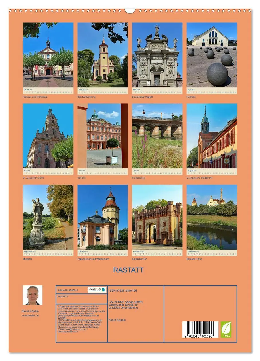 Bild: 9783516401196 | RASTATT (hochwertiger Premium Wandkalender 2026 DIN A2 hoch),...