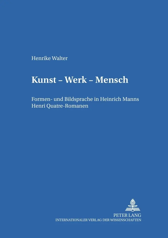 Cover: 9783631551196 | Kunst - Werk - Mensch | Henrike Walter | Taschenbuch | Deutsch