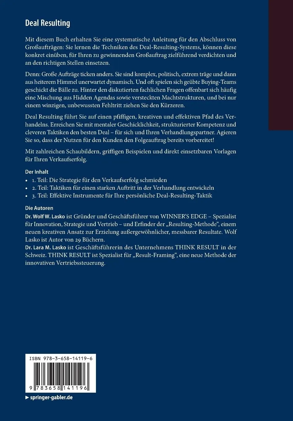 Rückseite: 9783658141196 | Deal Resulting | Lara M. Lasko (u. a.) | Taschenbuch | xi | Deutsch
