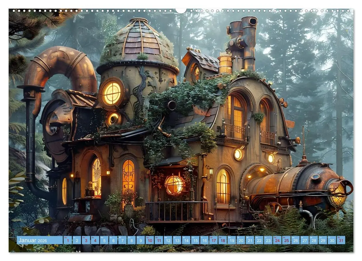Bild: 9783457301296 | Steampunk Domizile (hochwertiger Premium Wandkalender 2026 DIN A2...