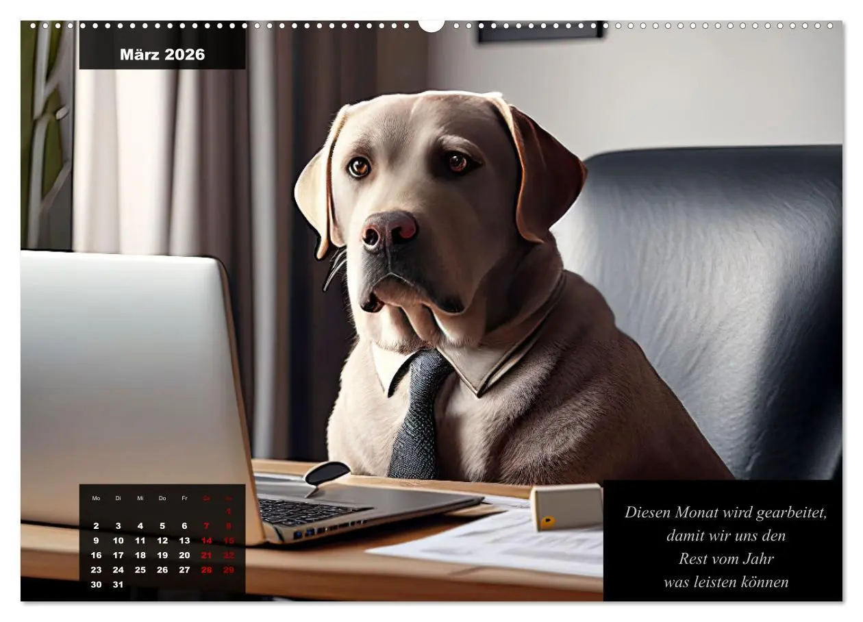 Bild: 9783457541296 | Der witzige Labrador-Kalender (Wandkalender 2026 DIN A2 quer),...