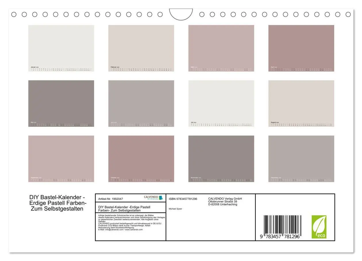 Bild: 9783457781296 | DIY Bastel-Kalender -Erdige Pastell Farben- Zum Selbstgestalten...