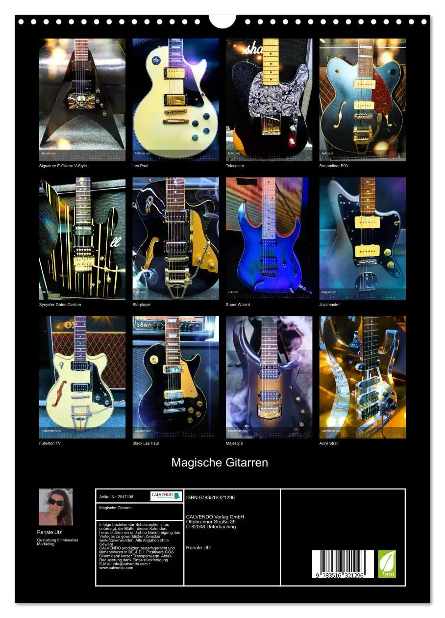 Bild: 9783516321296 | Magische Gitarren (Wandkalender 2026 DIN A3 hoch), CALVENDO...