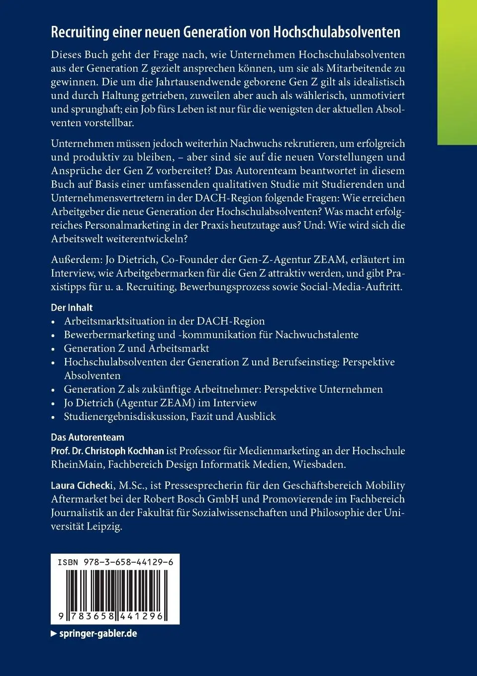 Rückseite: 9783658441296 | Recruiting einer neuen Generation von Hochschulabsolventen | Buch | ix