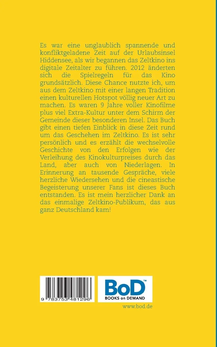 Rückseite: 9783753481296 | Zeltkino Hiddensee | Eine Hiddenseer Kulturgeschichte 2012 - 2020