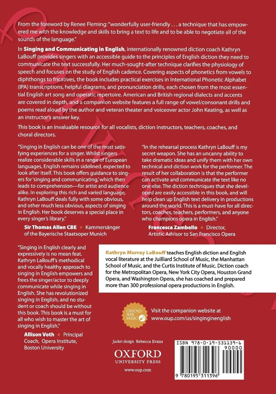 Rückseite: 9780195311396 | Singing and Communicating in English | Kathryn Labouff | Taschenbuch