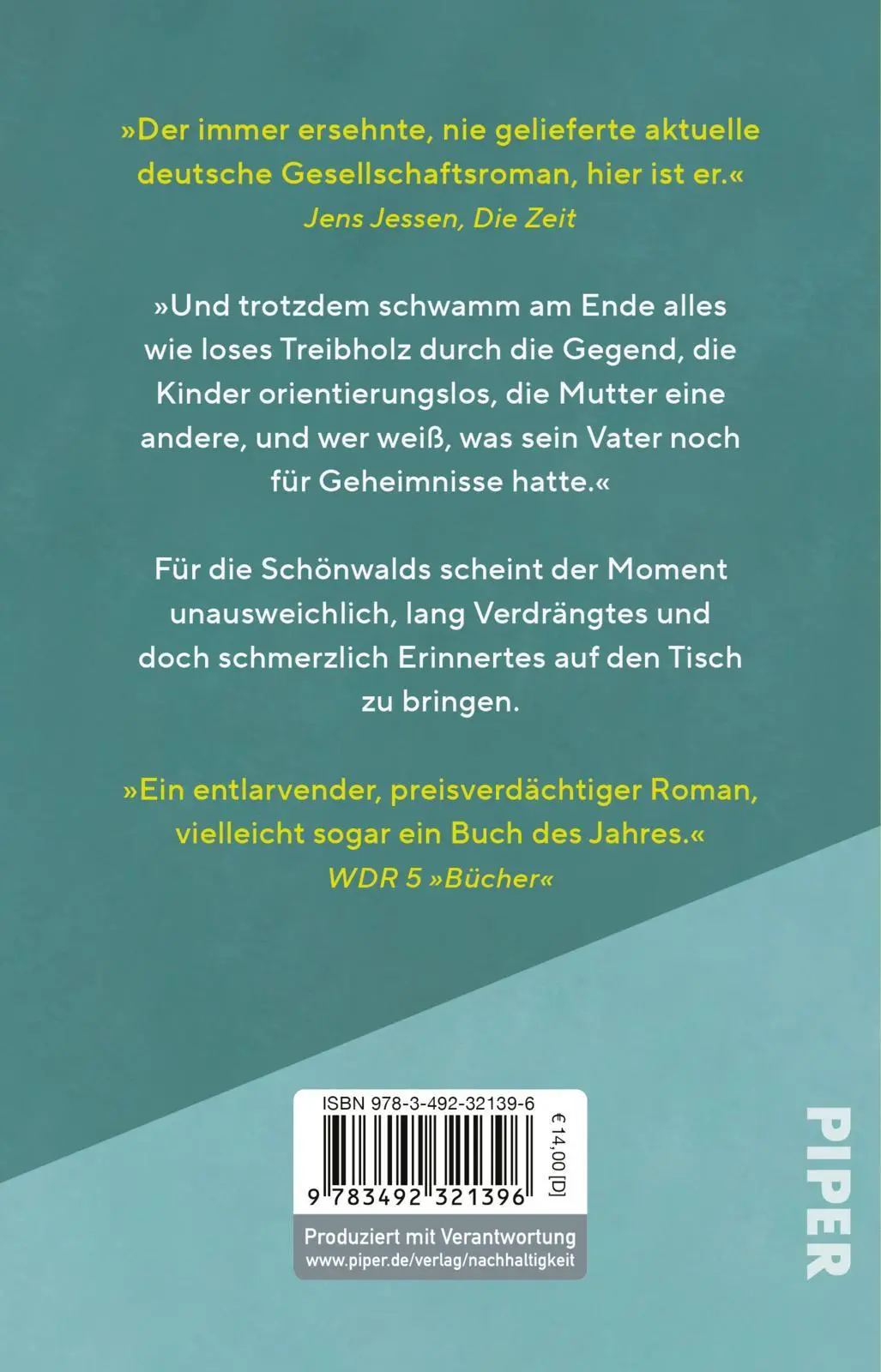 Rückseite: 9783492321396 | Schönwald | Roman Ein großer deutscher Gesellschaftsroman | Oehmke