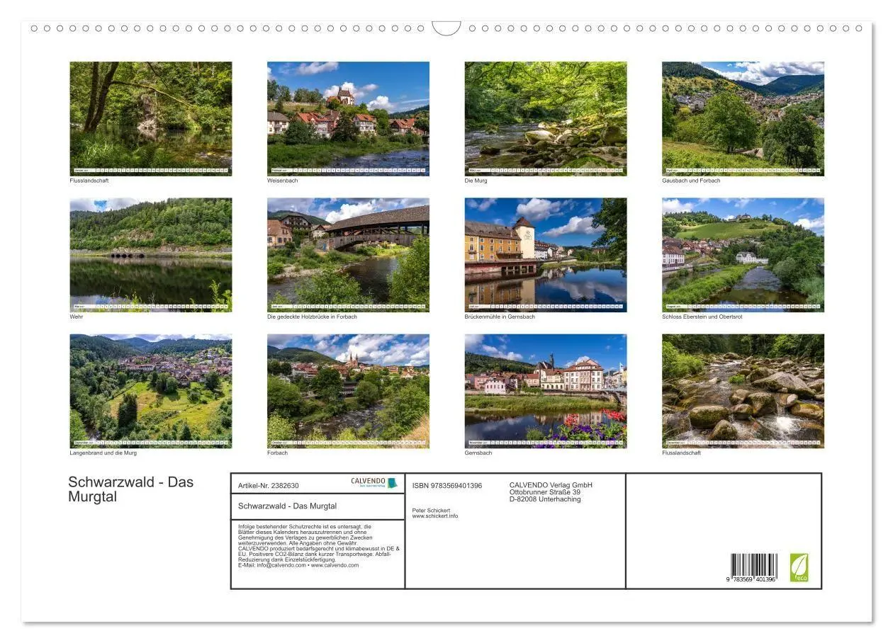 Bild: 9783569401396 | Schwarzwald - Das Murgtal (Wandkalender 2027 DIN A2 quer), CALVENDO...