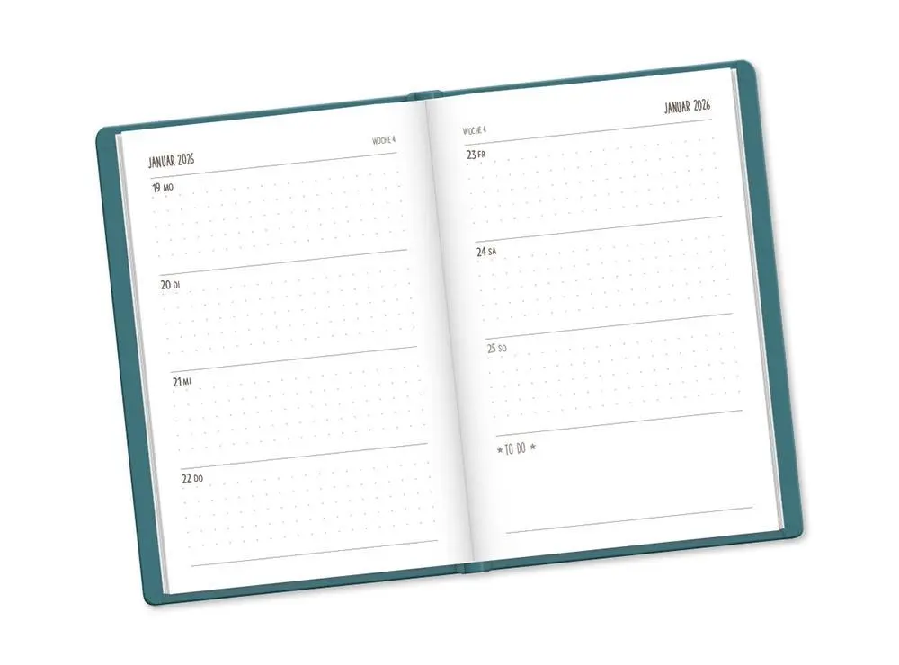Bild: 9783986361396 | Terminplaner Lederlook 2026 Petrol | Terminplaner Lederlook A6 | Buch