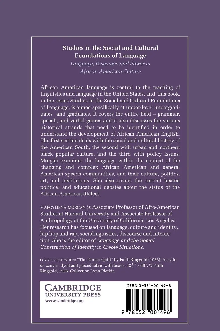 Rückseite: 9780521001496 | Language, Discourse and Power in African American Culture | Morgan