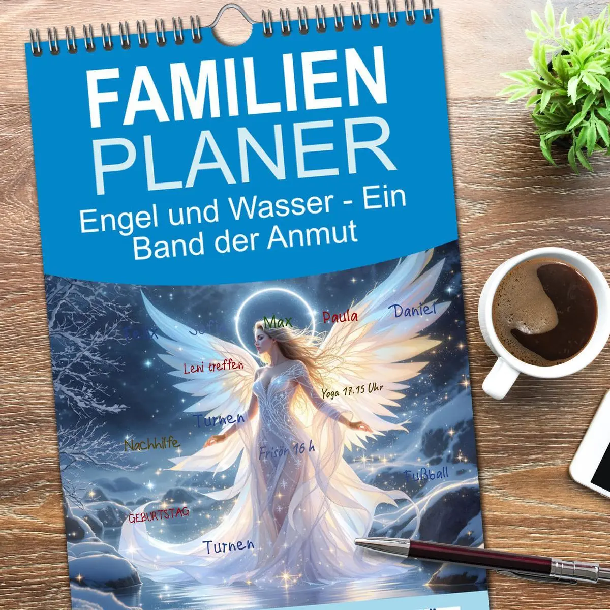 Bild: 9783516611496 | Familienplaner 2026 - Engel und Wasser - Ein Band der Anmut mit 5...