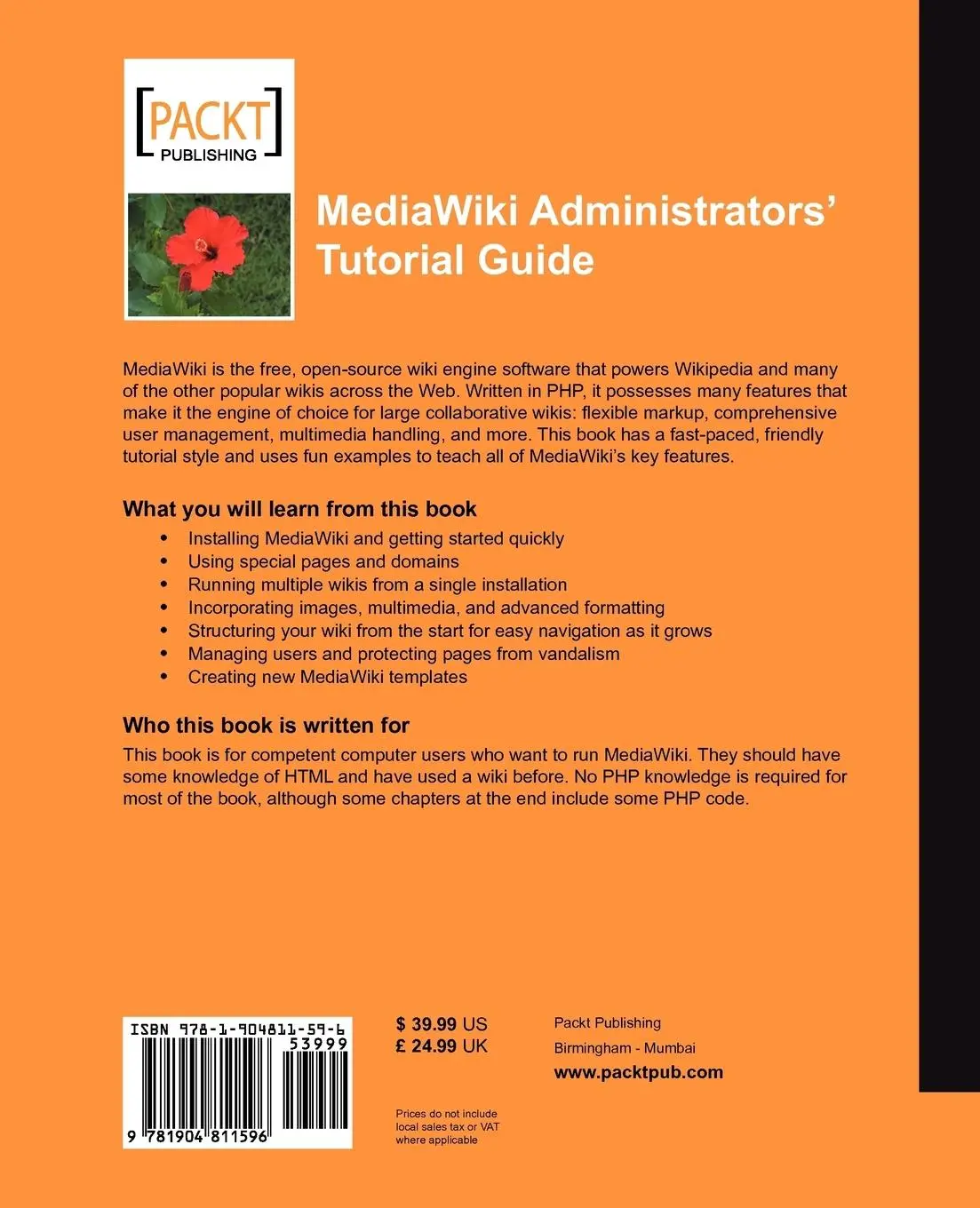Rückseite: 9781904811596 | MediaWiki Administrators' Tutorial Guide | Mizanur Rahman | Buch
